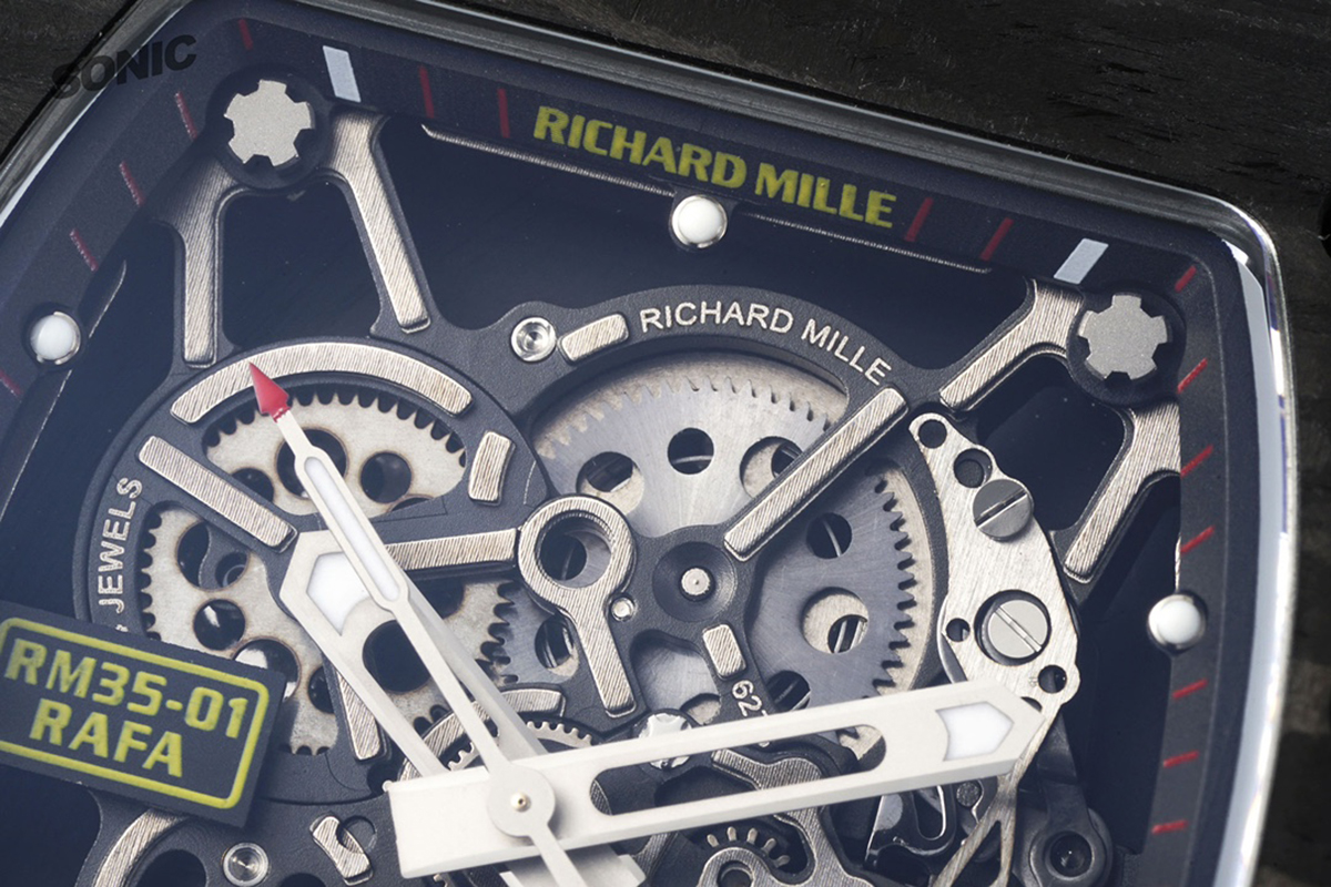 RM 035-01 Rafael Nadal NTPT Carbon on Grey Nylon Strap (Sonic)